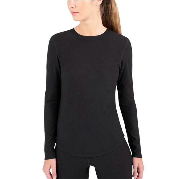 Terramar Sports Tops - Terramar Black 1.0 Transport Lightweight Performance Thermal Top Long Sleeve